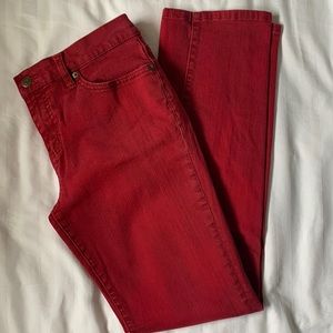 Lauren Ralph Lauren Straight Leg Jeans in Red